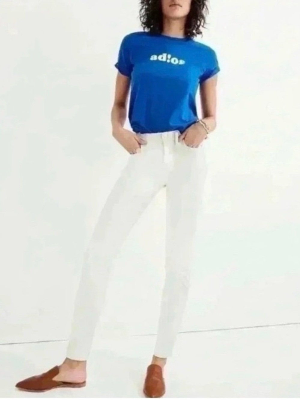 Madewell 9" Mid Rise skinny Jeans white